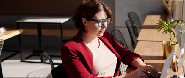 woman using a laptop